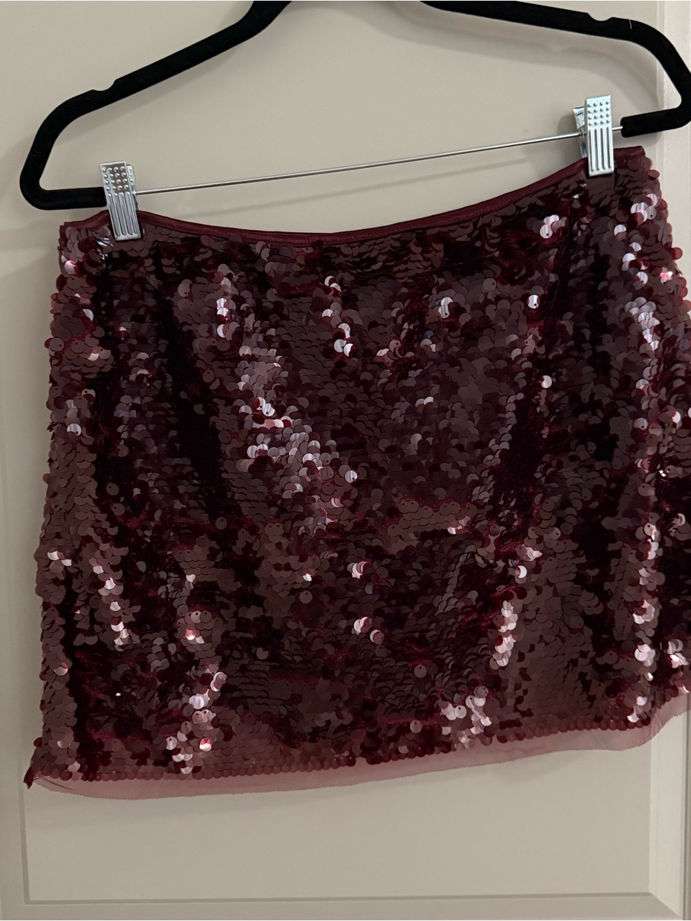 wild fable Burgundy Sequin Mini Skirt